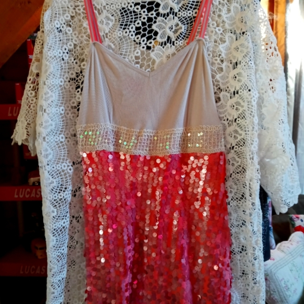 FREE PEOPLE 2 Sequin and Tank dress